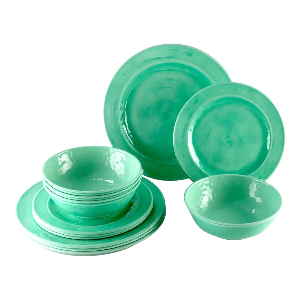 Set De Vajilla Verde 12Pzs